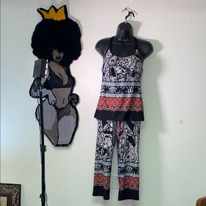 Linea Donatella Black and White Intimate Pajama Set